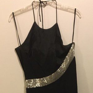 Black Halter Dress with Sequins by Lilly Rubin